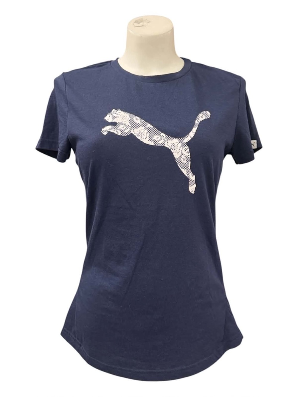 Puma Navy Graphic Cat Logo Tee Size L